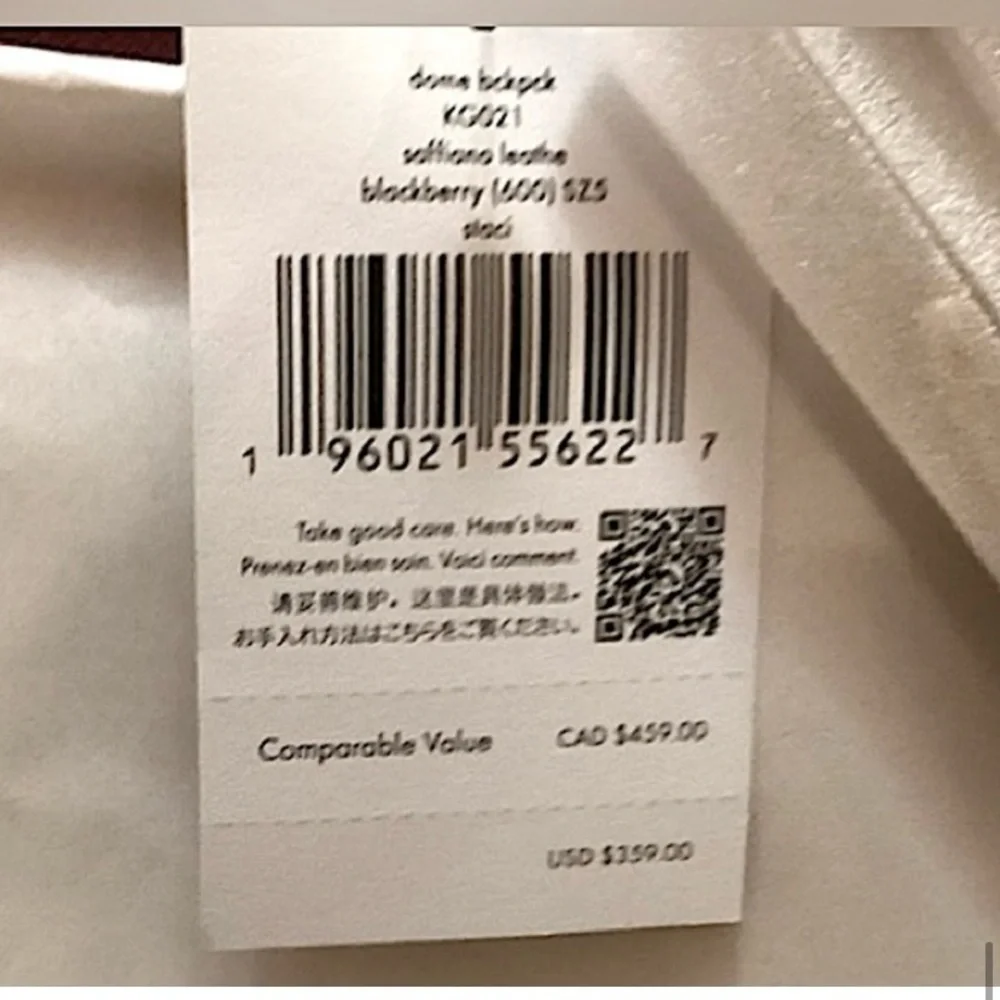 Kate Spade NWT Staci Dome leather Backpack factory wrapped blackberry $359 - Picture 11 of 13